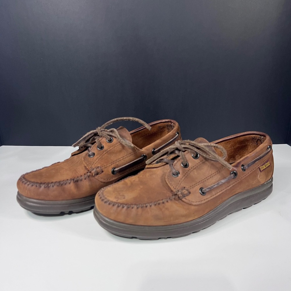 Dexter Mens Brown Leather Boat Shoes Moc Toe Loafers Size 8 M Preppy